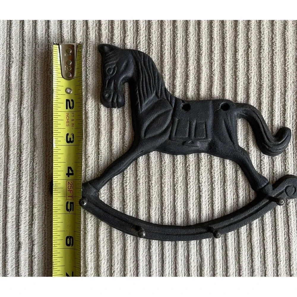 Vintage Kitchen Utensil/key rack Cast Iron Rocking Horse